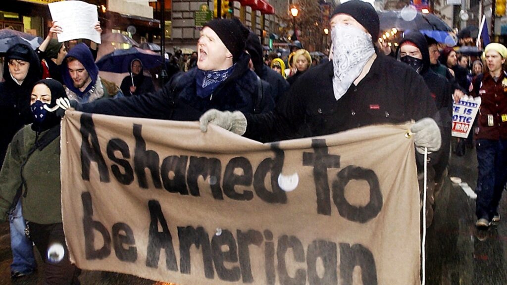 Anti-war protestors in Philadelphia in 2003