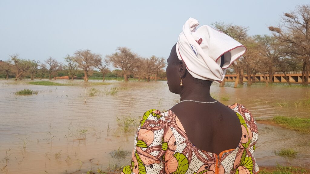 Martine looks out at her village in Burkina Faso.